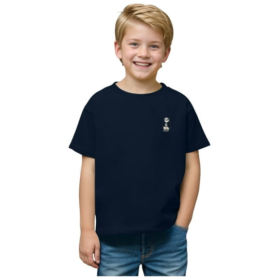 Gubotare Cute Summer Tops for Teen Girls Girls' Short Sleeve T Shirts Crop Top Short Sleeve Round Neck Loose Basic Tees for Summer (Navy,Size 3-4 Years)