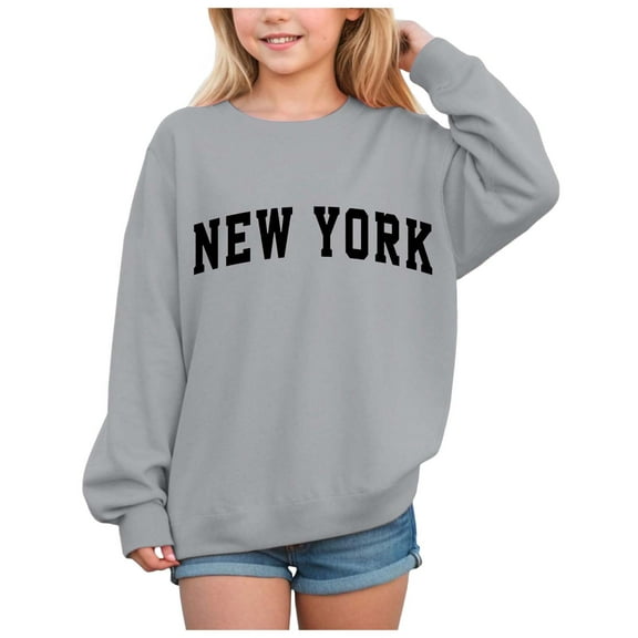 Gubotare Cute Sweatshirts for Kids Girls Toddler Baby Girl Sweatshirt Long Sleeve Crewneck Pullover Cute Sweatshirts For Teen Girls Size 5T (Grey,5 Years)