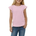thumbnail image 1 of Gubotare Cute Tops for Girls Girls Summer Tops Fashionable Short Sleeve T-Shirt Casual Daily Shirt for Kids Size 8T 9T (Pink,8-9 Years), 1 of 4