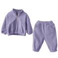 thumbnail image 1 of Gubotare Cute Winter Clothes for Girls Baby Girl Outfit Sweatshirt Fall Long Sleeve Shirt Pants Set Size 3 6 Months (Purple,3-6 Months), 1 of 7