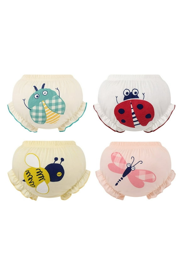 Diaper Covers for Girls Baby Girls'4 Pack Cotton Training Pants Toddler Potty Training Underwear for Boys and Girls 6 12 18 24 Months 2T 3T 4T 5T 6T (Yellow,2-3 Years)