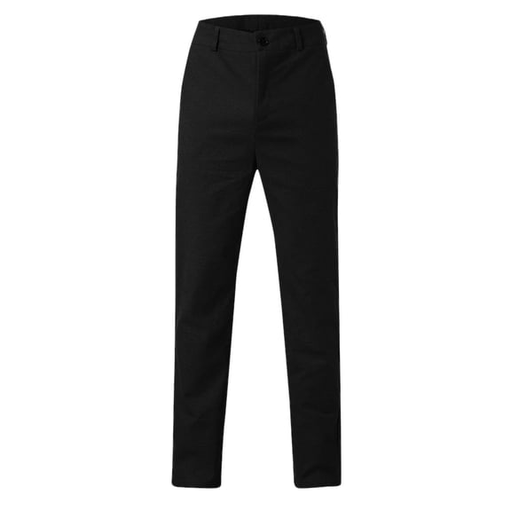 Gubotare Dress Pants for Men Slim Expandable Trousers Suit Pants Plain-Front Pant (Black, M)