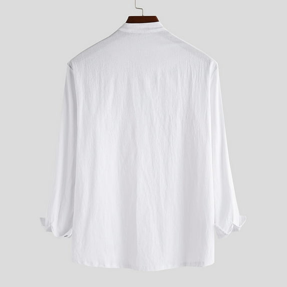 Gubotare Dress Shirts For Men Men's Long Sleeve Heavyweight Shirt,White M