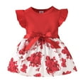 thumbnail image 1 of Gubotare Dress for Teens Baby Girl Outfit Smocked Crosses Embroidery Dress Short Sleeve Dress Playwear Summer Outfit Size 3-6 Months (Red,3-6 Months), 1 of 8