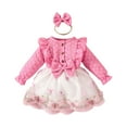 thumbnail image 1 of Gubotare Dress for Baby Girls Girls Fall Dress Long Sleeve Dress Casual Winter Dresses Size 6 9 Months(Hot Pink,6-9 Months), 1 of 7