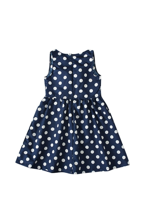 Dresses For Girls Girl's Short Sleeve Button Up Pleated Waist Loose Casual Linen Midi Dress with Pockets,Navy 5 Years