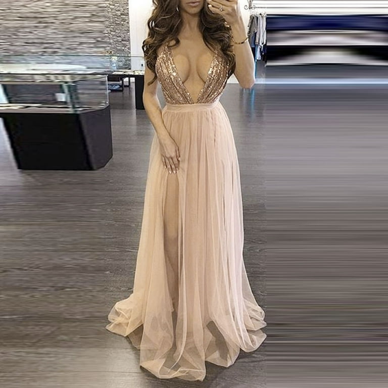 2022 Sexy halter V-neck party sequin maxi dress 2022 Sexy halter V-neck party sequin maxi dress