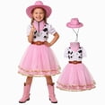 thumbnail image 1 of Gubotare Dresses Girls Halloween Western Rodeo Costume Dress Cowgirl Tutu Dress Up Party Outfit 5T 6T (Pink,5-6 Years), 1 of 6