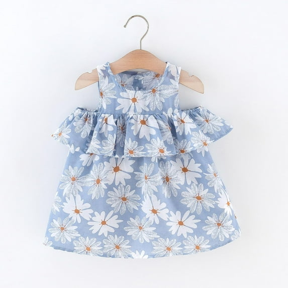 Gubotare Dresses For Girls Kids Girls Vintage Lace Dresses Long Sleeve Tulle A-Line Princess Wedding Party Dress with Pom Pom Flower Girl Dress,Blue 9-12 Months