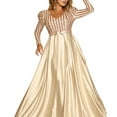 thumbnail image 1 of Gubotare Dresses for Women Long Sleeve Formal Dress Plus Size Evening Dresses Maxi Prom Party Dresses Formal Homecoming Dresses Formal Gowns(Beige,XXL), 1 of 5