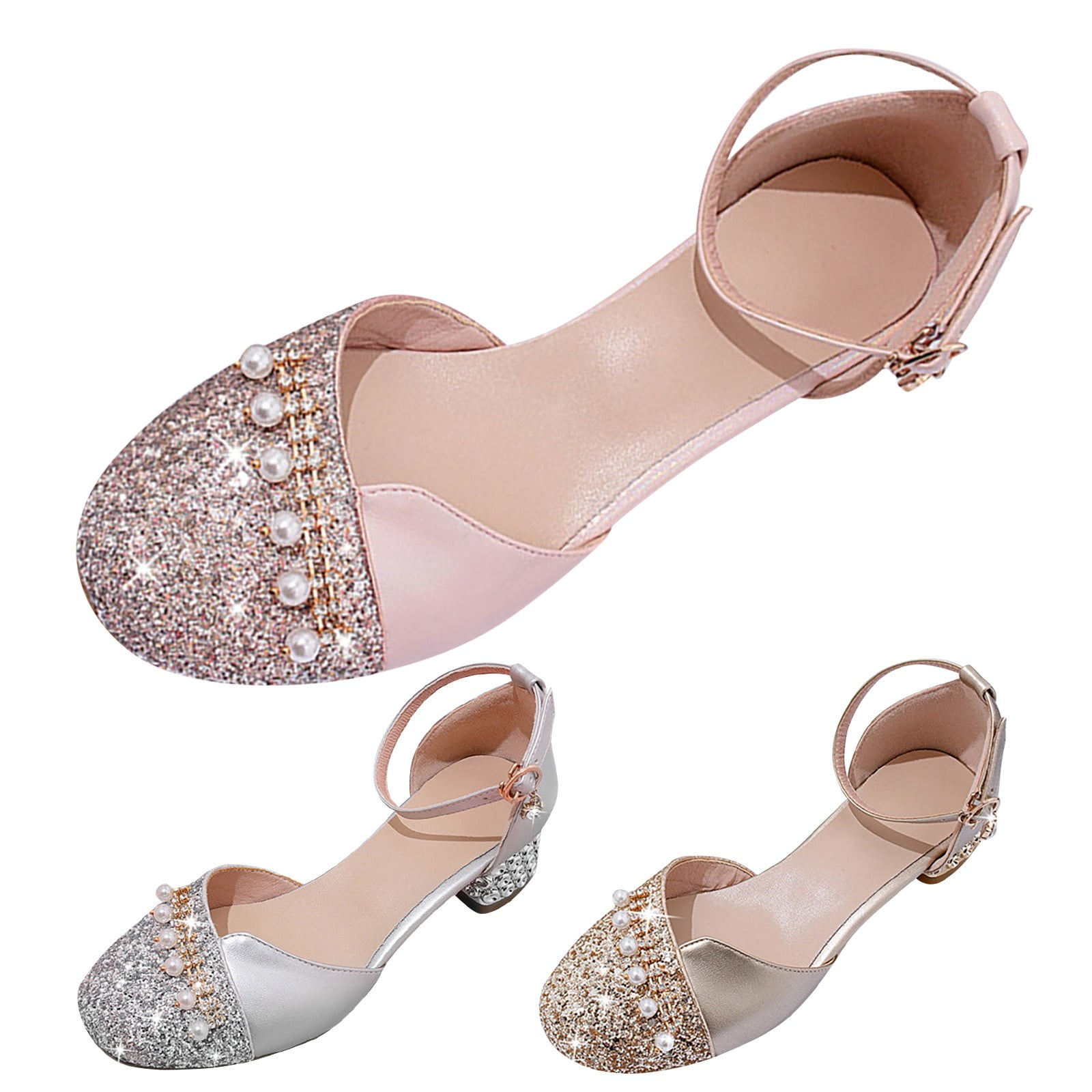 Gubotare Dressy Sandals Girl Wide Width Girls White Sandals Cute Open Breathable Summer Shoes with Rubber Sole Pink 2.5 Walmart