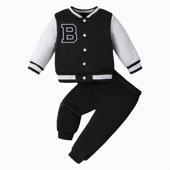 Gubotare Fall Baby Clothes Boys Sweatshirt and Flap Pocket Sweatpants Toddler Baby Boys Fall Winter Outfits Set 18 24 Months (Black,18-24 Months)