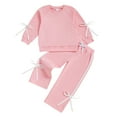 thumbnail image 1 of Gubotare Fall Outfits for Girls Girls Clothes Sweatsuit Long Sleeve Sweatshirt and Pants Outfits 2 Piece Fall WInter Girls' Clothing Sets Size 6-7 (Pink,6-7 Years), 1 of 4