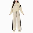 thumbnail image 1 of Gubotare Fall Outfits for Girl Girls Solid Color Sweatshirt with Bowknot & Elastic Waist Pants 2pcs Outfits Size 14-16 (Beige,14-16 Years), 1 of 9