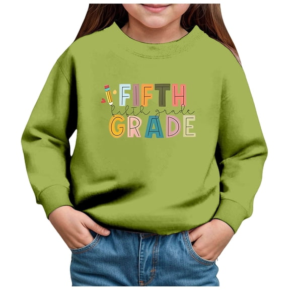 Gubotare Fall Sweatshirts for Toddler Girls Kids Tops Girls Long Sleeve Tee Shirts Cute Pinted Fashion Sweatshirt Pullover Top Size 3T (Green,3 Years)