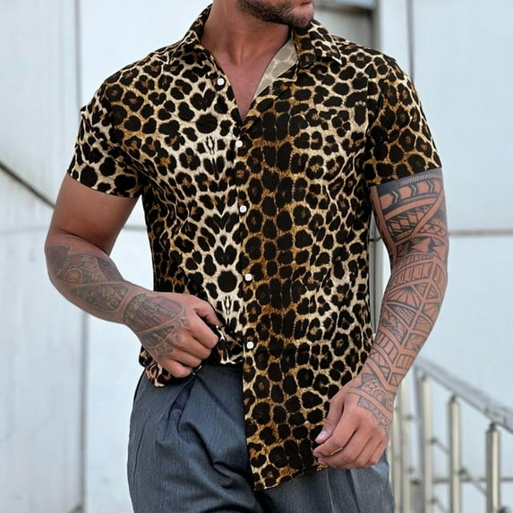 Gubotare Flannel Shirt For Men Men's Linen Beach Shirt Short Sleeve Casual Button Down Shirts,Coffee XL