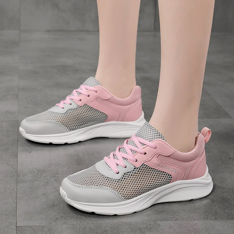 Women's Air Cushion Low Top Sports Shoes, Breathable Lace Up Knitted Non  Slip Running Shoes, Casual Walking Sneakers, Shop The Latest Trends