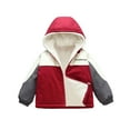 thumbnail image 1 of Gubotare Fleece Jacket Boys Baby Girls Long Coat Toddler Kids Winter Fleece Jacket Warm Outwear Clothes Size 4T 5T,(Red 4-5 Years), 1 of 6