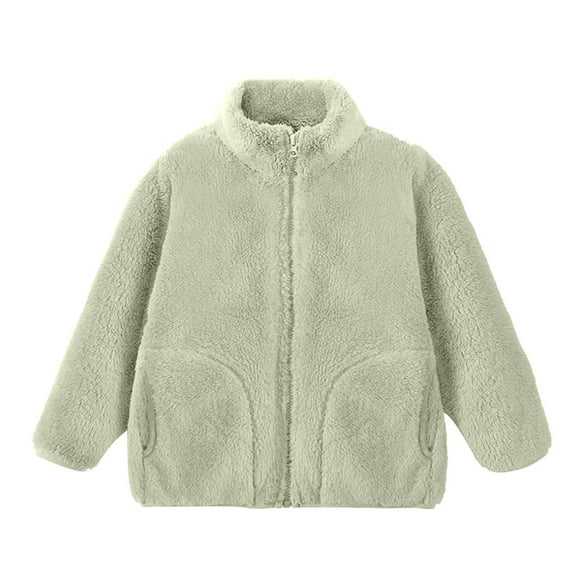 Gubotare Fleece Jacket Kids Girls Girls' Fleece Jacket - Polar Fleece Hoodie Sweatshirt Jacket - Lightweight Coat for Girls Size 8-9,(Green 8-9 Years)
