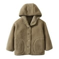 thumbnail image 1 of Gubotare Fleece Lined Jacket Girls Girls Fleece Sherpa Jacket Shearling Fluffy Button Coat Fuzzy Outerwear Warm Winter Clothes with Pockets Size 9-10 (Coffee,9-10 Years), 1 of 4