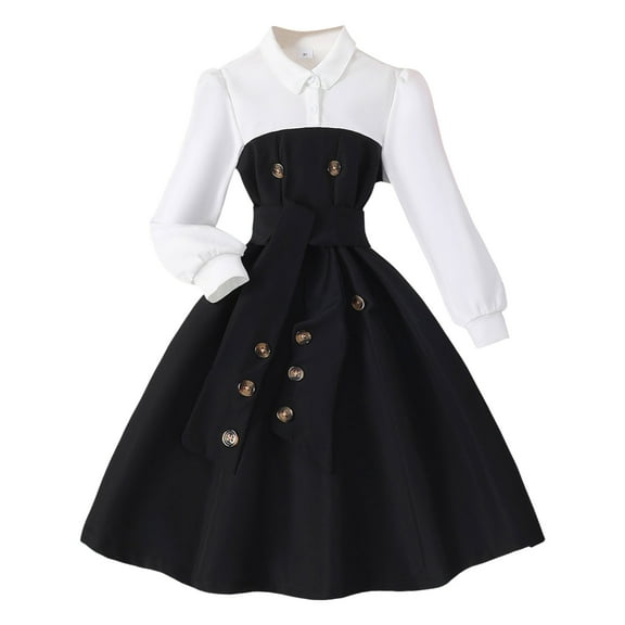 Gubotare Flower Girl Dress Girl's Elegant Bow Dress Color Block Strapless Tube Birthday Dresses Size 11-12 (Black,11-12 Years)