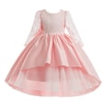 thumbnail image 1 of Gubotare Flower Girl Dresses Girls Summer Dresses Long Sleeve Party Tutu Dress (Light Pink,Size 7-8 Years), 1 of 9