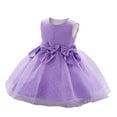 thumbnail image 1 of Gubotare Flower Girl Dresses for Wedding Baby Girls Pageant Lace Embroidery Dresses Toddler Formal Dress with Headwear (Purple,Size 6-12 Months), 1 of 4