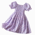 thumbnail image 1 of Gubotare Flowy Girls Dress Toddler Girls Dress Summer Ruffle Flutter Sleeve Dresses for Kids 4T 5T (Purple,4-5 Years), 1 of 4