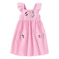 thumbnail image 1 of Gubotare Flowy Girls Dress Toddler Kids Girls Summer Dress Sling Dress Floral Casual Dress Sleeveless Hawaiian Sundress Size 12 18 Months (Pink,12-18 Months), 1 of 8