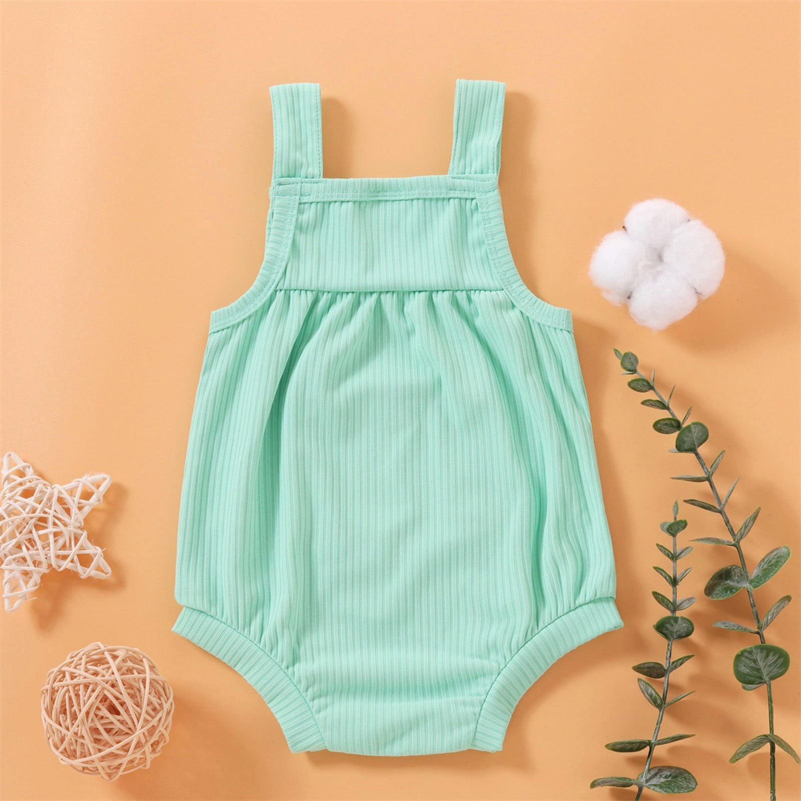 Gubotare For Baby Girl Baby Boy Girl Basic Plain Pocket Long Sleeve Romper Bodysuit Tops Solid Fall Outfit Clothes,Mint Green 6-9 Months