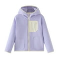 thumbnail image 1 of Gubotare Fur Jacket Girls Girl's Fleece Floral Print Hooded Full Zip Long Sleeve Sherpa Jacket Coat Size 7-8 (Purple,7-8 Years), 1 of 8