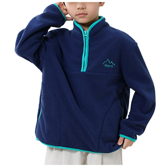 Gubotare Fur Jacket Girls Girls Sherpa Lined Full Zip Up Flannel Shirt Fuzzy Hooded Flannel Jacket with Hand Pockets Size 11-12,(Navy 11-12 Years)