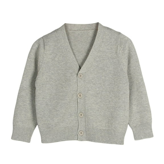 Gubotare Girl Cardigan Sweater Girls Cardigan Button Front Cable Knitted School Uniform Sweater Size 8-9 (Grey,8-9 Years)