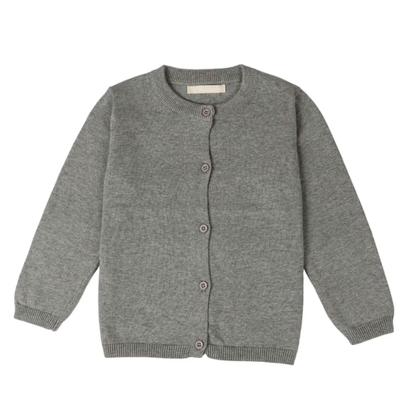 Gubotare Girl Cardigan with Pockets Baby Girl Thin Sweater Solid White Pink Cardigans for Toddler 2T 3T (Grey,2-3 Years)