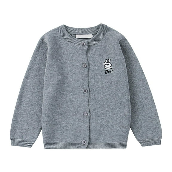 Gubotare Girl Cardigan with Pockets Baby Girls' and Toddler Long Sleeve Knit Button Front Cardigan Size 12 18 Months (Grey,12-18 Months)