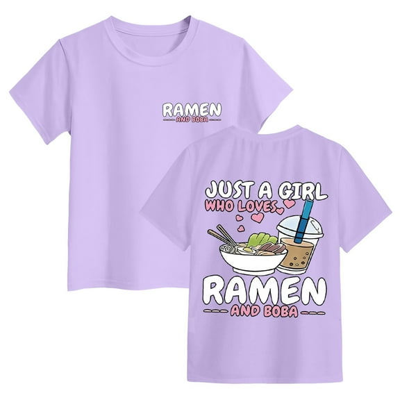 Gubotare Girl Clothes Girls' Short Sleeve Summer T Shirts Casual Tee Tops Blouse (Light Purple,Size 13-14 Years)