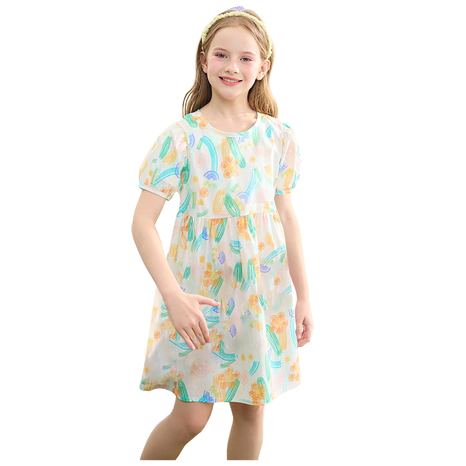 Gubotare Girl Dress Girls Summer Dress Short Sleeve Casual Skater — free download