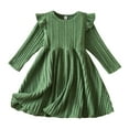 thumbnail image 1 of Gubotare Girl Dress Long Sleeve Girls Dresses Toddler Winter Long Sleeve Dresses Size 3T 4T(Green,3-4 Years), 1 of 7
