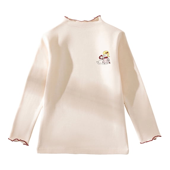 Gubotare Girl Long Sleeve Shirts Girls Long Sleeve Shirts Basic Girls Clothes Fall Kids Turtleneck Cute Tee Shirt Trendy Fall Size 5T 6T (Light Yellow,5-6 Years)
