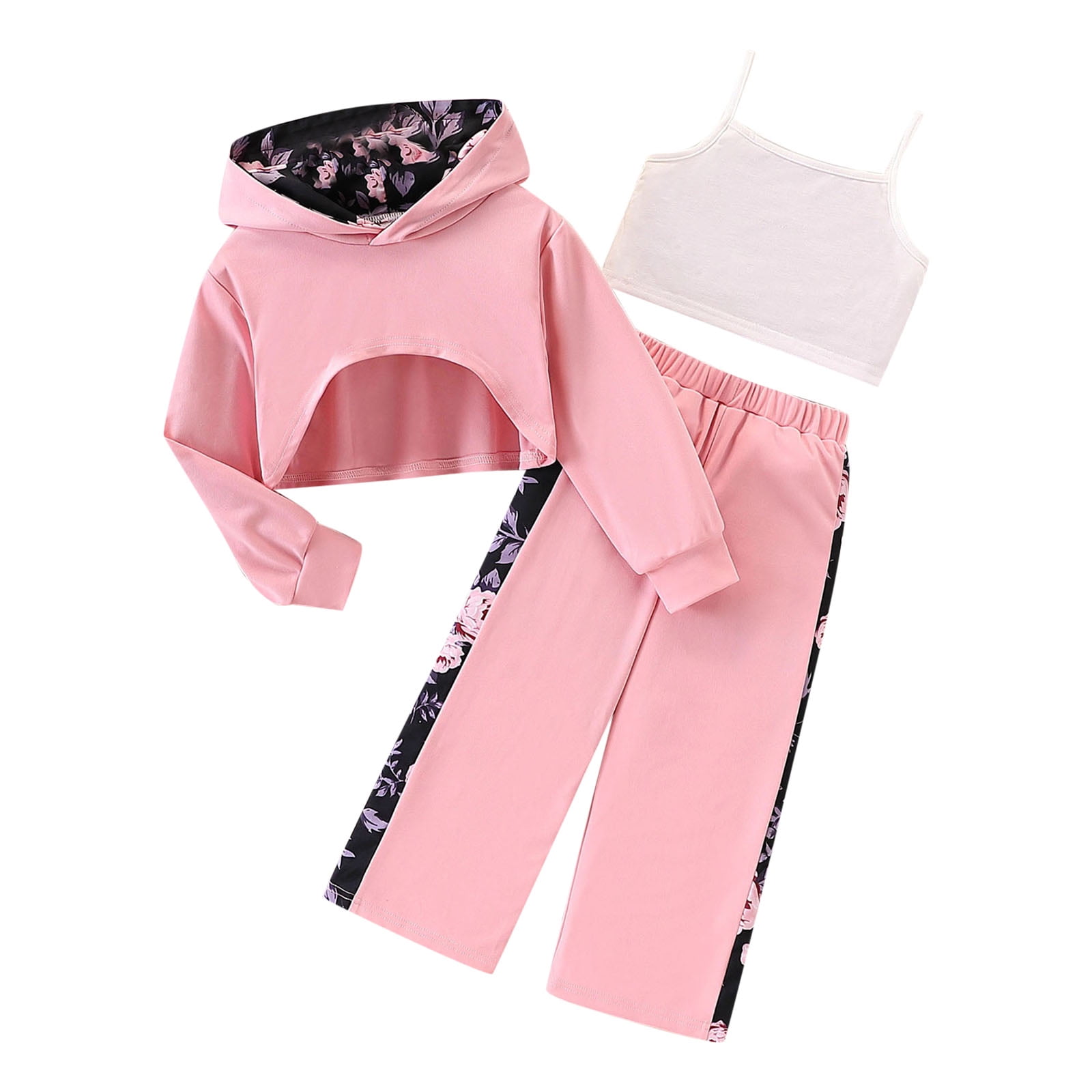 Gubotare Girl Outfit Girls Graphic Jogging Suits Sweatsuits 2 Piece Set Hoodie and Sweatpants Fall Winter Clothes Size 4T 5T (Red,4-5 Years)