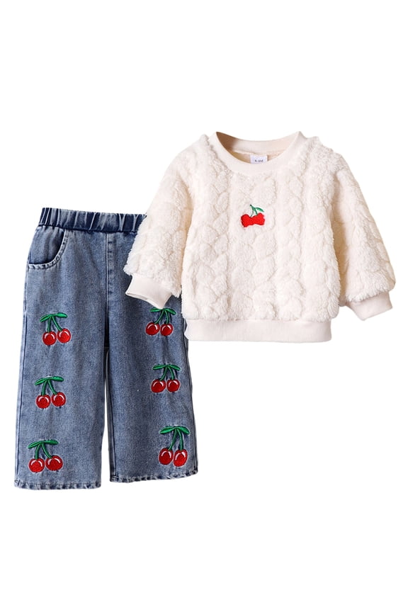 Girl Outfits Toddler Baby Girls Outfits Contrast Color Long Sleeve Sweatshirt Tops and Pants 2 Piece Set for Fall Clothes 12 18 Months (Beige,12-18 Months)