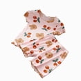 thumbnail image 1 of Gubotare Girl Pajama Set Baby Toddler Soft Sleepwear Short sleeve Kids Cool Pajama Outdoor 2-Piece Shirt & Shorts Casual sets 18 24 Months (Red,18-24 Months), 1 of 4