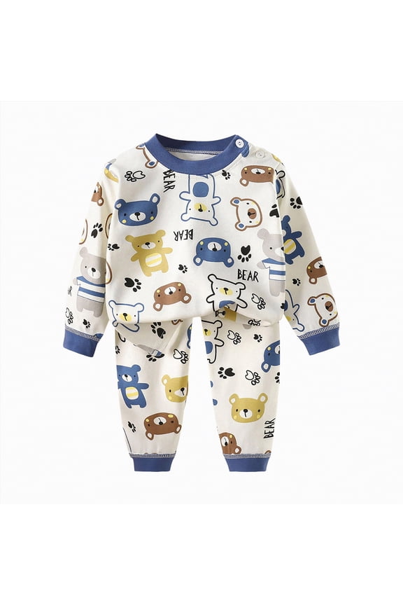 Girl Pajama Set Toddler Girl Pajamas Sets Long Sleeve Cotton Pajamas Baby Girls Clothes PJs Two Piece Kids Jammies 2T 3T (White,2-3 Years)