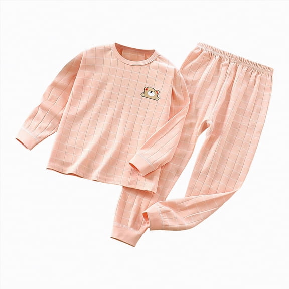 Gubotare Girl Pajama Set Toddler Soft Pajamas Infant Solid Snug Fit Long Sleeve Sleepwear Baby Boys Girls PJs 2-Piece Set 18 24 Months (Light Pink,18-24 Months)
