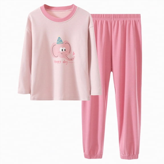 Gubotare Girl Pajamas Long Sleeve Girls’ 2-Piece Pajama Set - Long Sleeves T-Shirt and Pajama Pants Size 9-10 (Pink,9-10 Years)