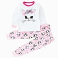 thumbnail image 1 of Gubotare Girl Pjs Girls Long Sleeve Top and Pants Snug Fit 2 Piece Pajama Set 4T 5T (White,4-5 Years), 1 of 4