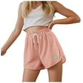 thumbnail image 1 of Gubotare Girl Shorts Lightweight Shorts Casual Baggy Trendy Short Elastic Waist Comfy Shorts (Pink,Size 1-2 Years), 1 of 5