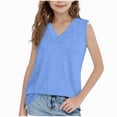 thumbnail image 1 of Gubotare Girl Tank Tops Summer Girls Tank Tops Kids Athletic Ribbed Knit Sleeveless Crop Tops Basic Camisole Size 15-16 (Blue,15-16 Years), 1 of 6