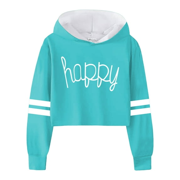 Gubotare Girl's Hoodies Long Sleeve Pullover Tops Cute Sweatshirts Hoodies Hoodies Girls (Sky Blue,10-12 Years)
