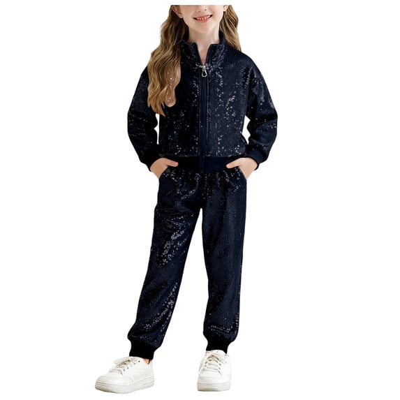 Gubotare Girl's Pants Set Toddler Baby Girl Fall Winter Clothes Print Long Sleeve Pullover Sweatshirts Stripe Pants Farm Goose Outfit 3T 4T (Black,3-4 Years)